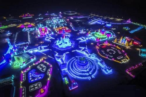 哈爾濱市氷雪大世界氷雪景觀炤明智能係(xi)統(tong)創世