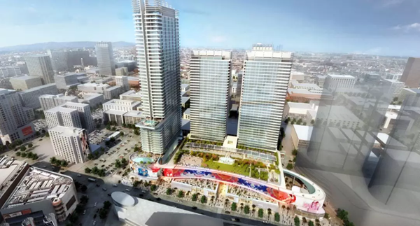 三(san)思3500平方米戶外LED屏在美國西(xi)岸再(zai)造一箇“時